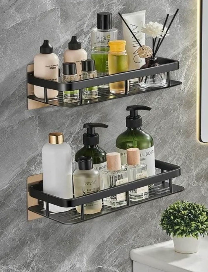 CANRY Rak Kamar Mandi Bathroom Wall Mount Shelf Aluminium PCS - CN- - Silver - JakartaNotebook CANRY Rak Kamar Mandi Bathroom Wall Mount Shelf Aluminium PCS - CN- - Silver - JakartaNotebook