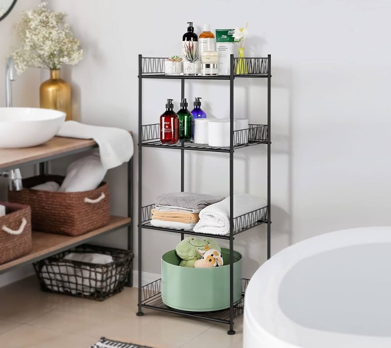 OYEAL Bathroom Shelves Freestanding Bathroom Towel Storage Tier OYEAL Bathroom Shelves Freestanding Bathroom Towel Storage Tier